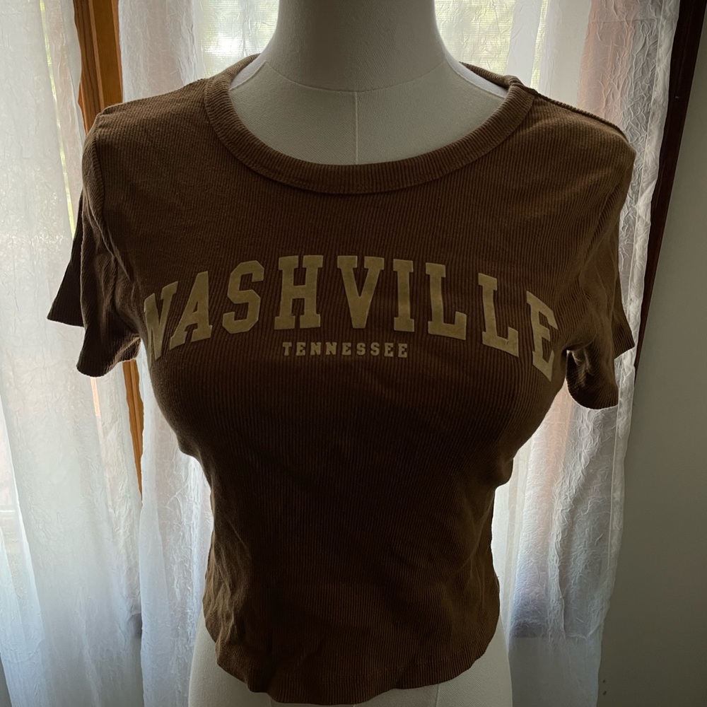 Brown Nashville Graphic Women's Top